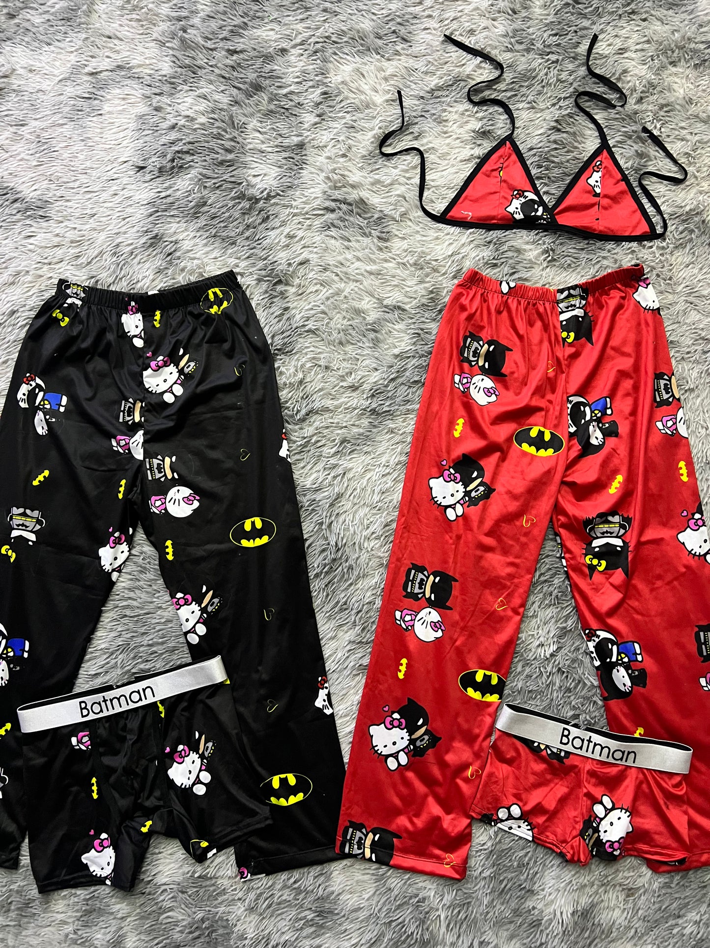 Batman and kitty duo of colors 5 pcs pajama duo