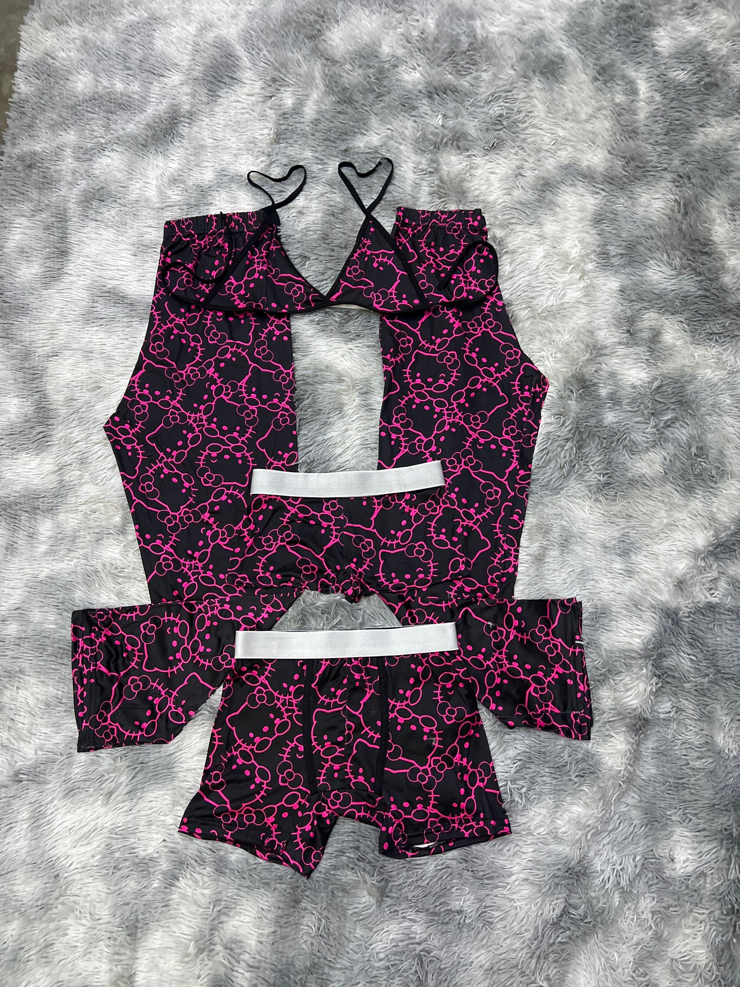 Hello kitty pink black 5 pcs pajama duo