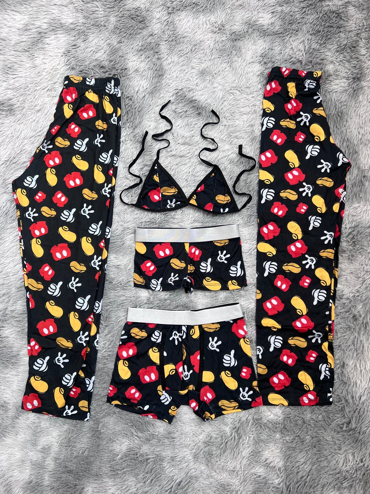 Mickey Mouse Background Black 5 Piece PJ - Fundies