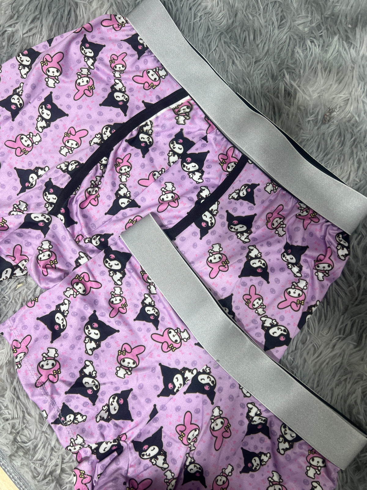 Calaveritas Kuromi And My Melody Background Matching Boxers