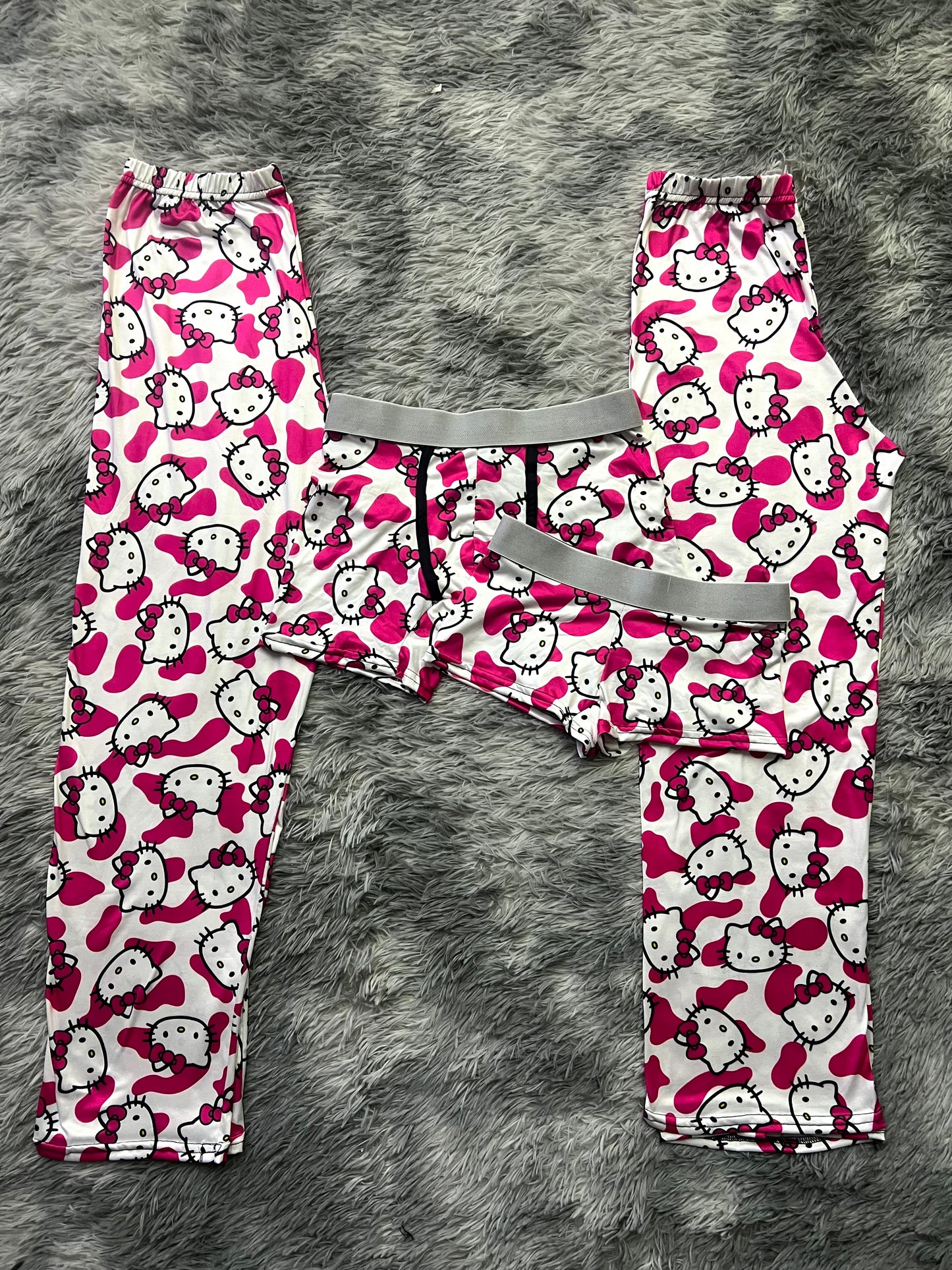 Cozy Kitty Cow Print 5 piece pajama set For Couples ๐ฑ๐