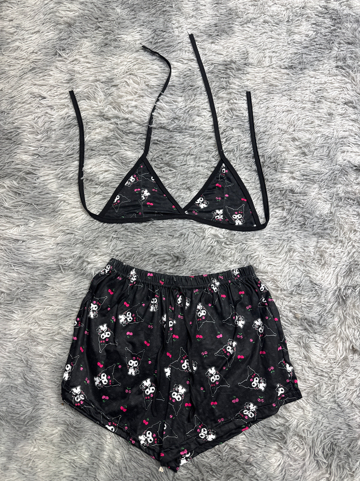 Kuromi Black With Cherries Matching Top & Short