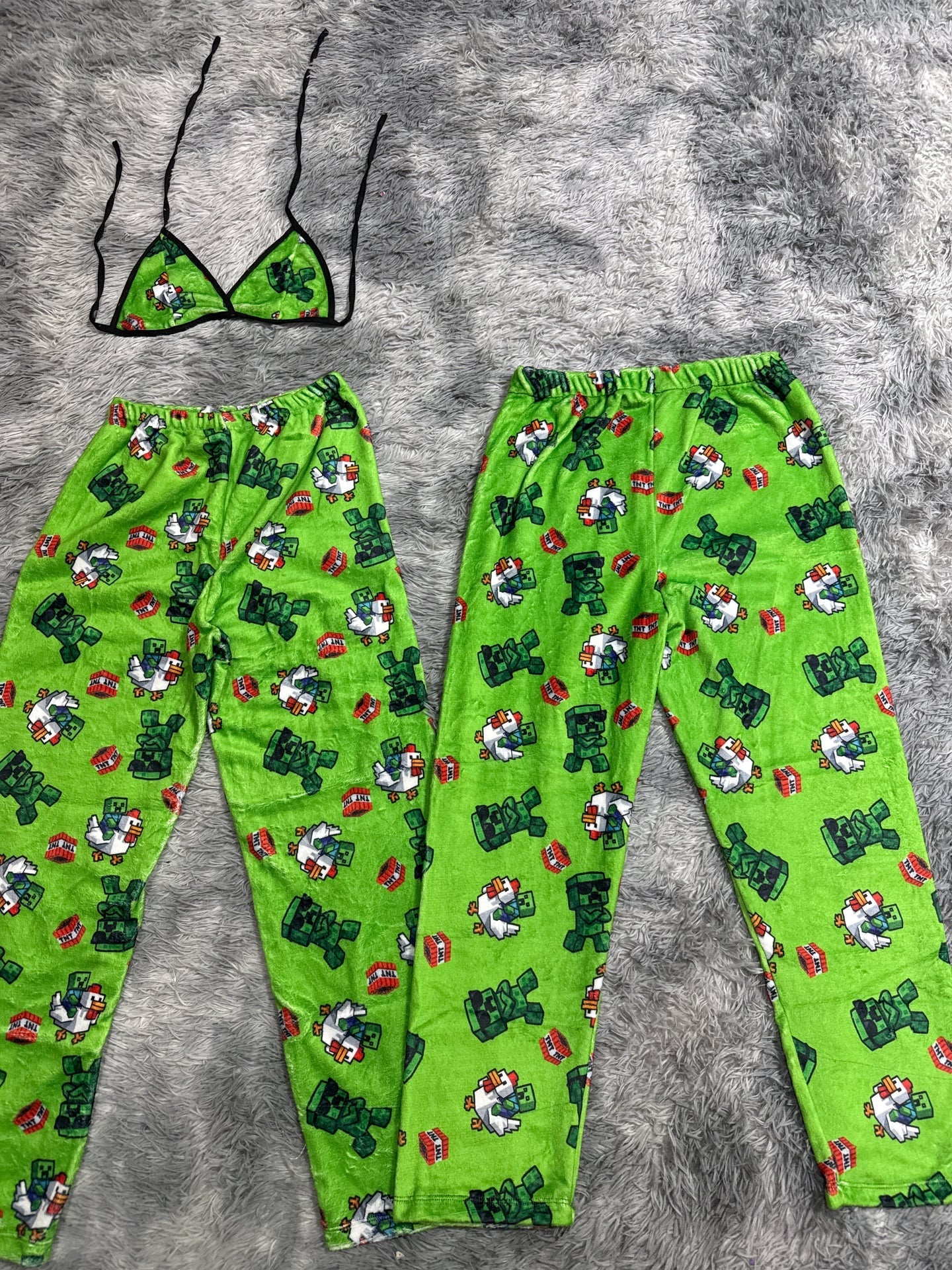Minecfraft Green Matching Plushie PJs - Fundies