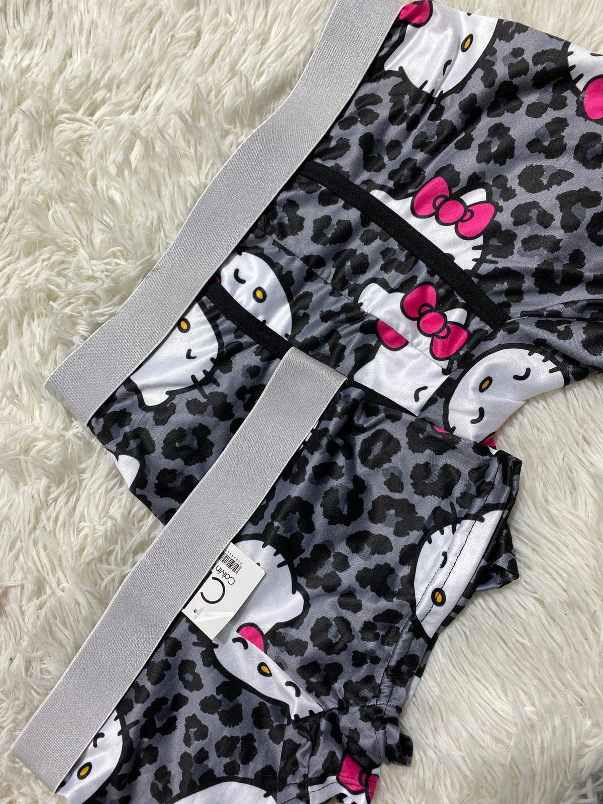 Kitty Animal Print Gray Matching Boxers