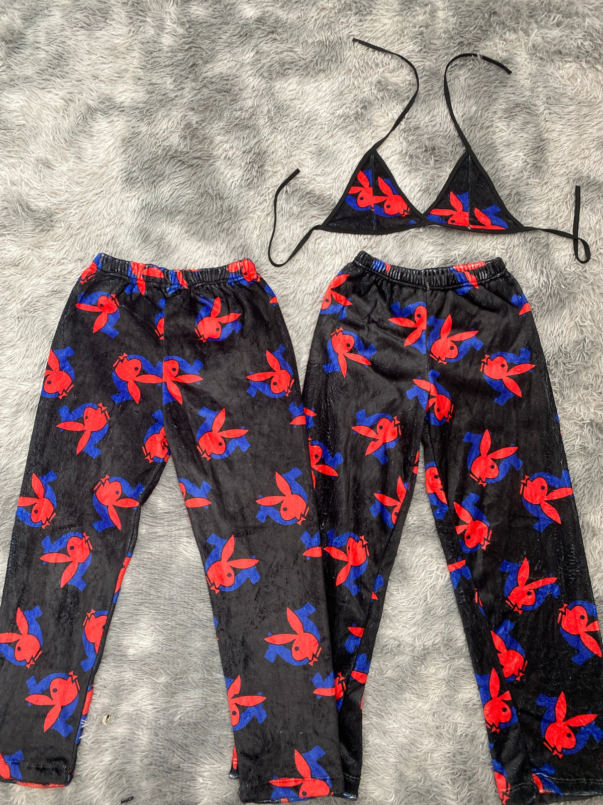 Play Boy Red & Blue Matching Plushie PJs