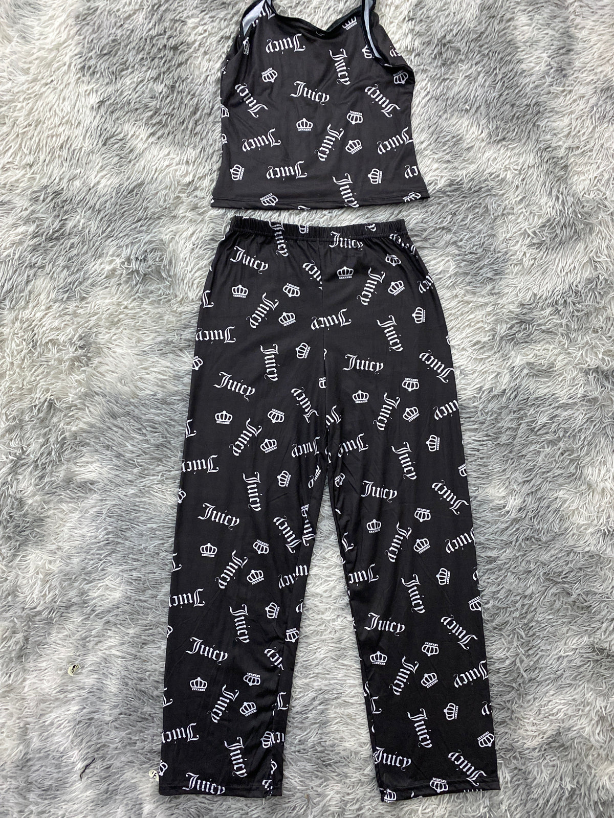 Juicy Black Pajama Top & Pants Set