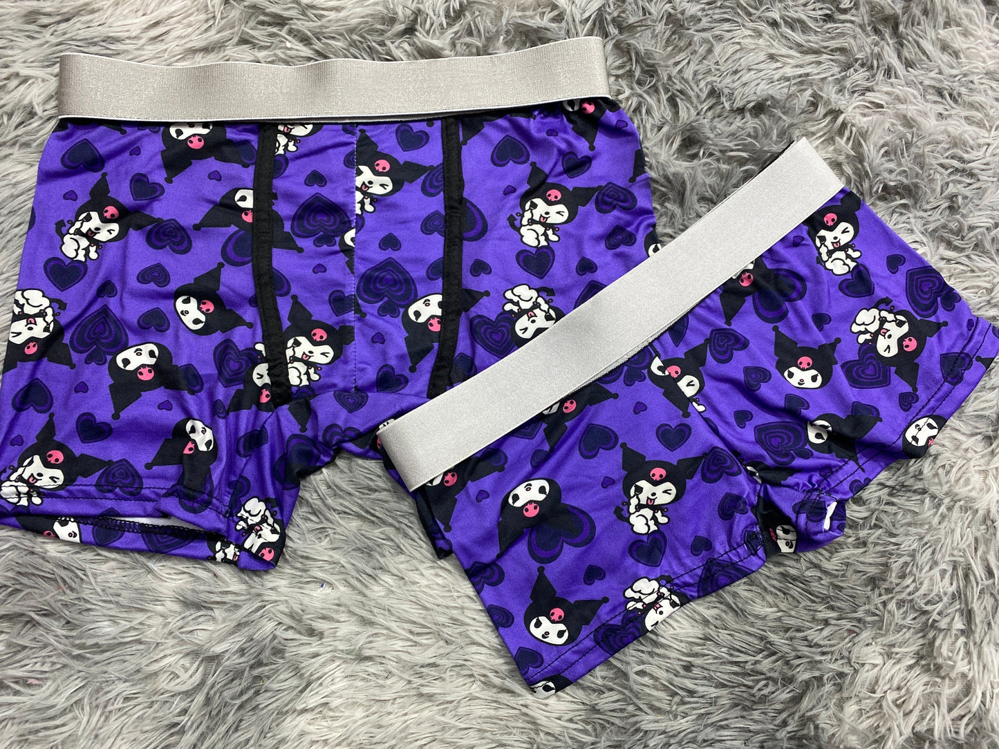 Kuromi Hearts Purple Matching Boxers - Fundies