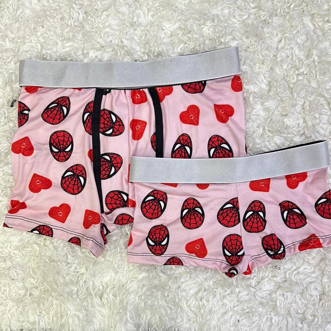 Spiderman pink background hearts 5 pcs pajama duo - Fundies