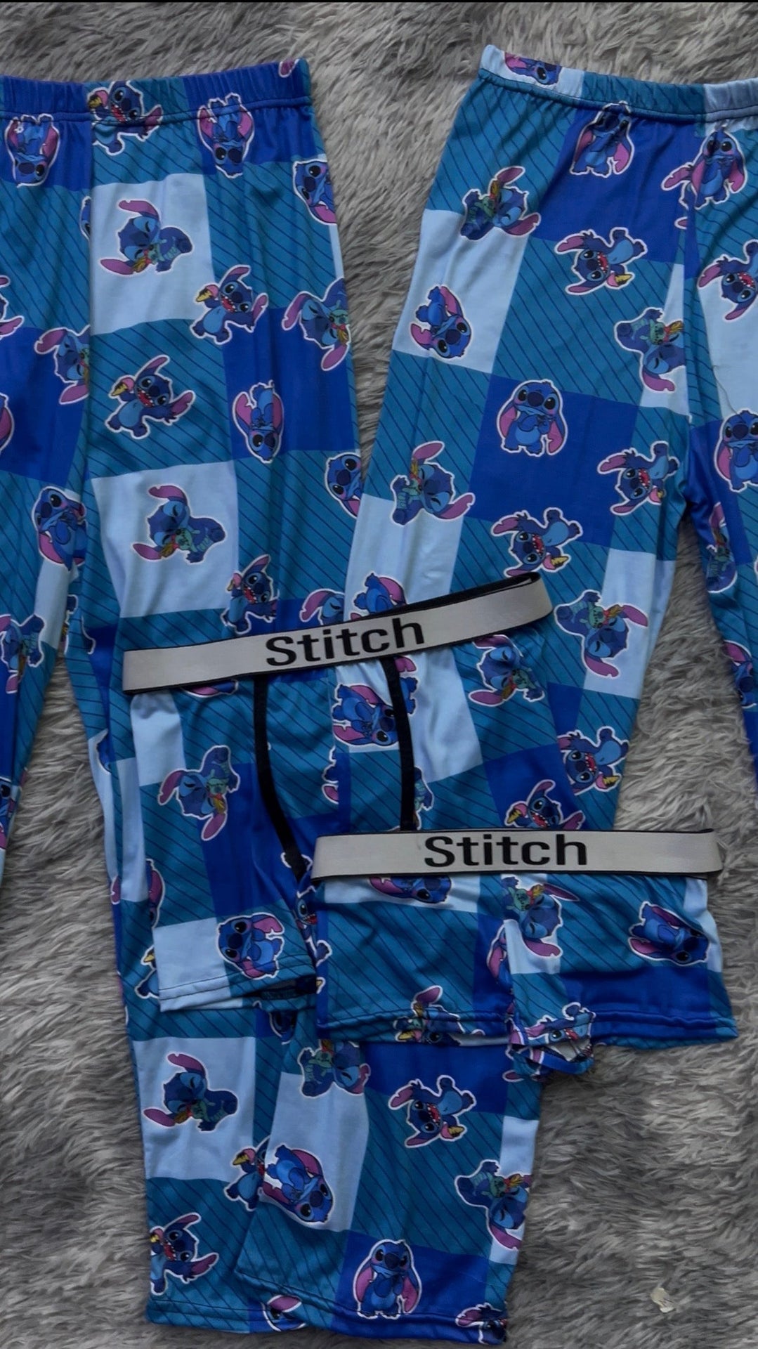 Stitch Plaid Blue 5 Piece PJ - Fundies
