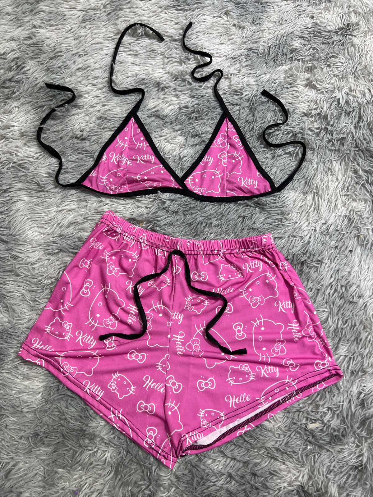 Hello Kitty Pink Letters Matching Top & Short
