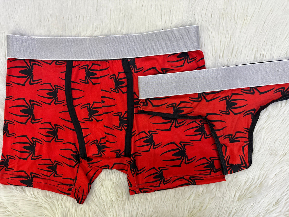 Spiders Print Black Duo With Thong - Fundies