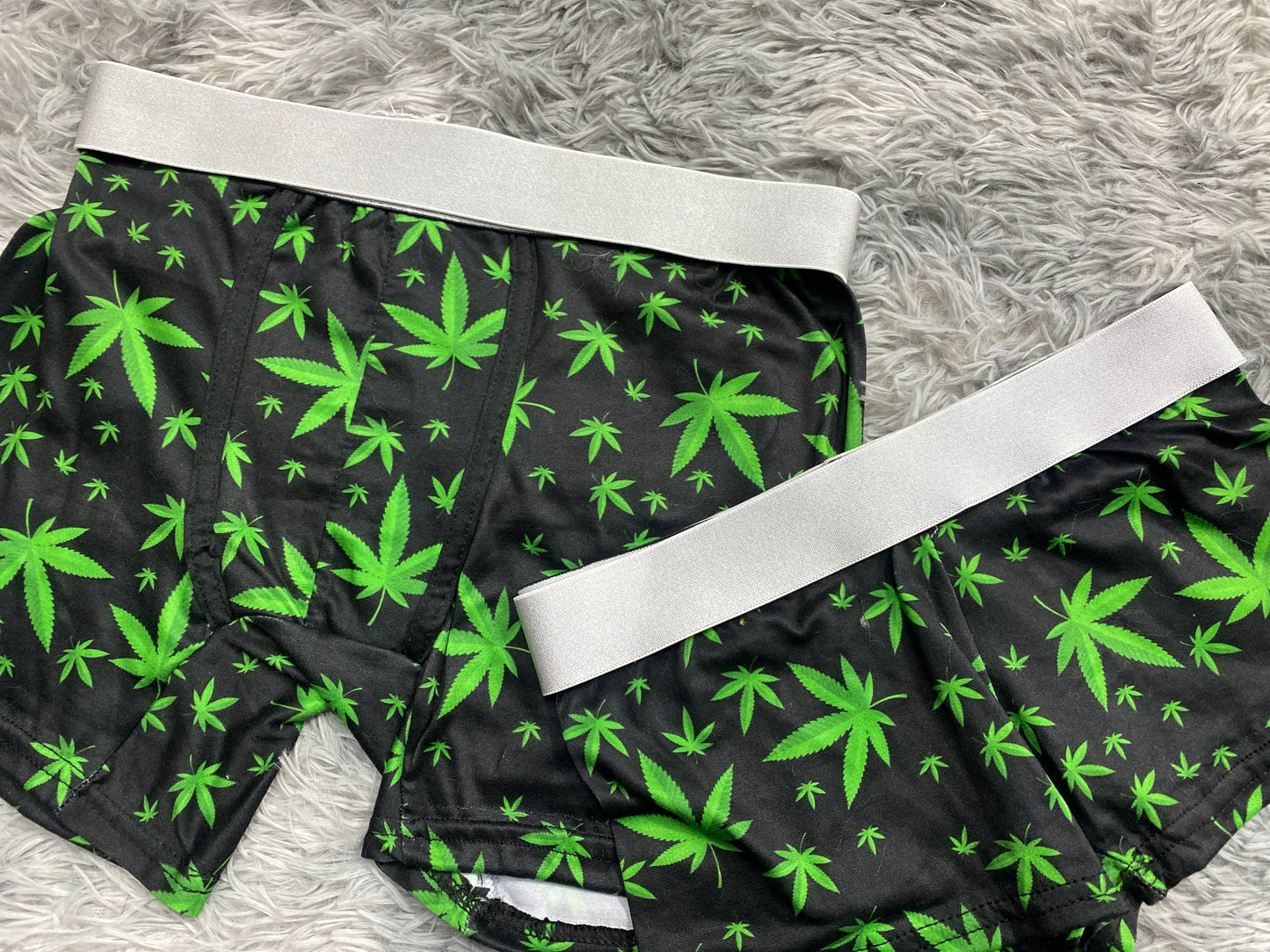 Marihuana Background Black Matching Boxers - Fundies
