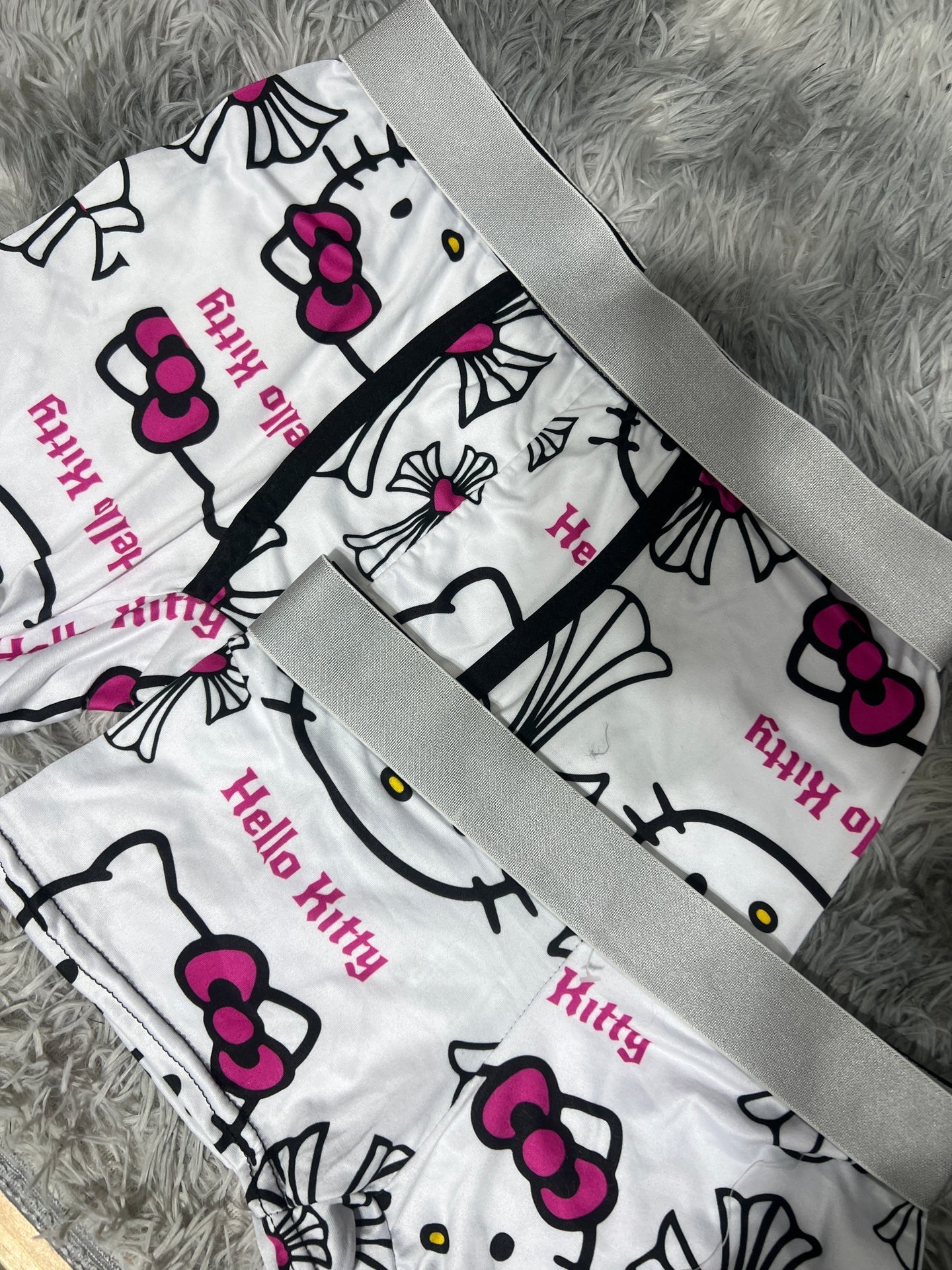 Hello Kitty Crosses Background White Matching Boxers - Fundies