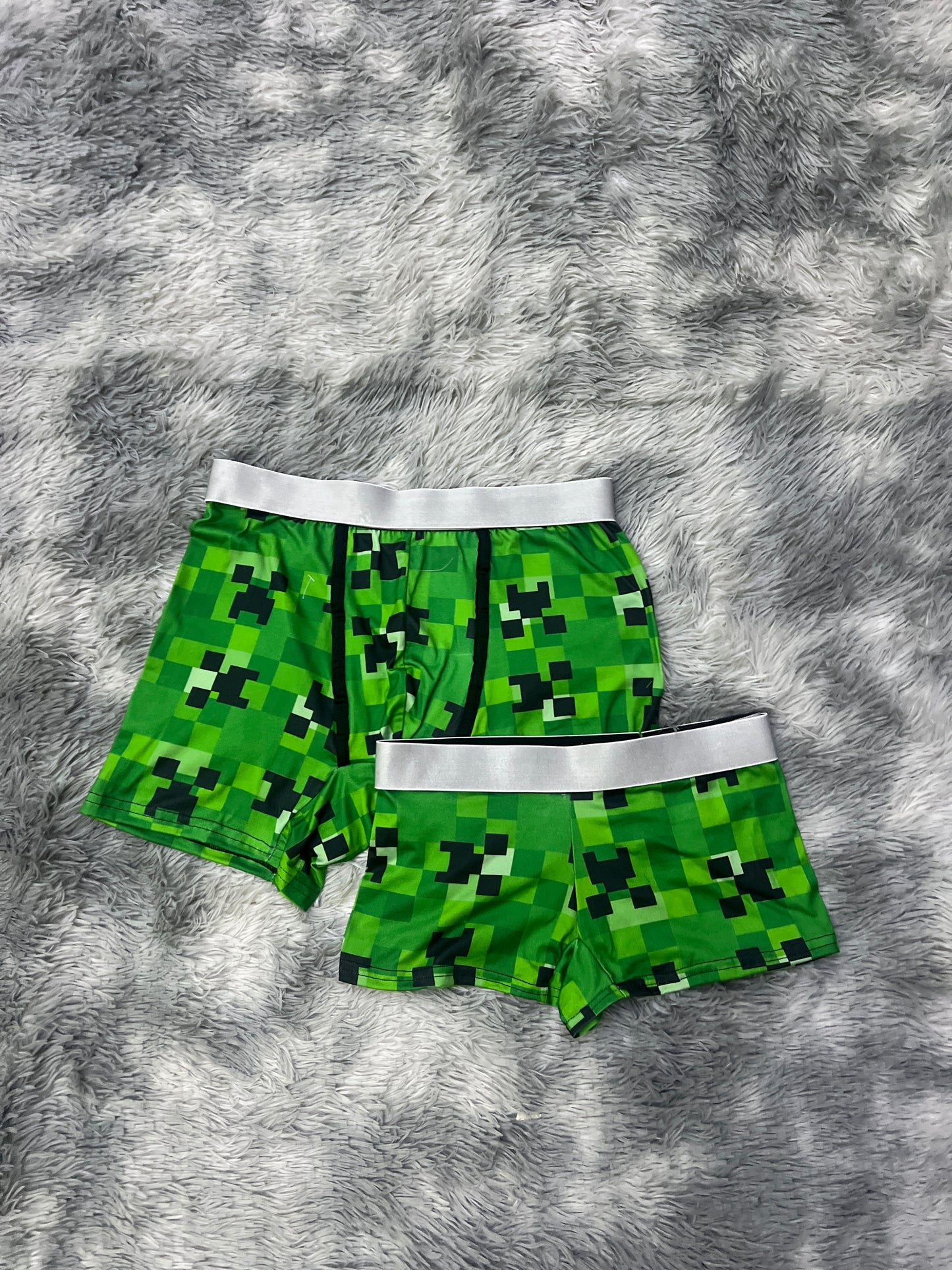 Minecraft green matching couples boxer underwear