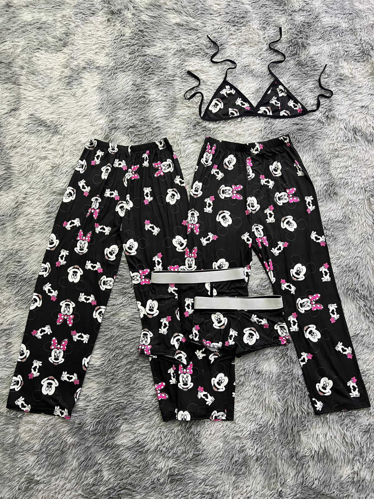 Mickey & Minnie Black Background 5 Piece PJ