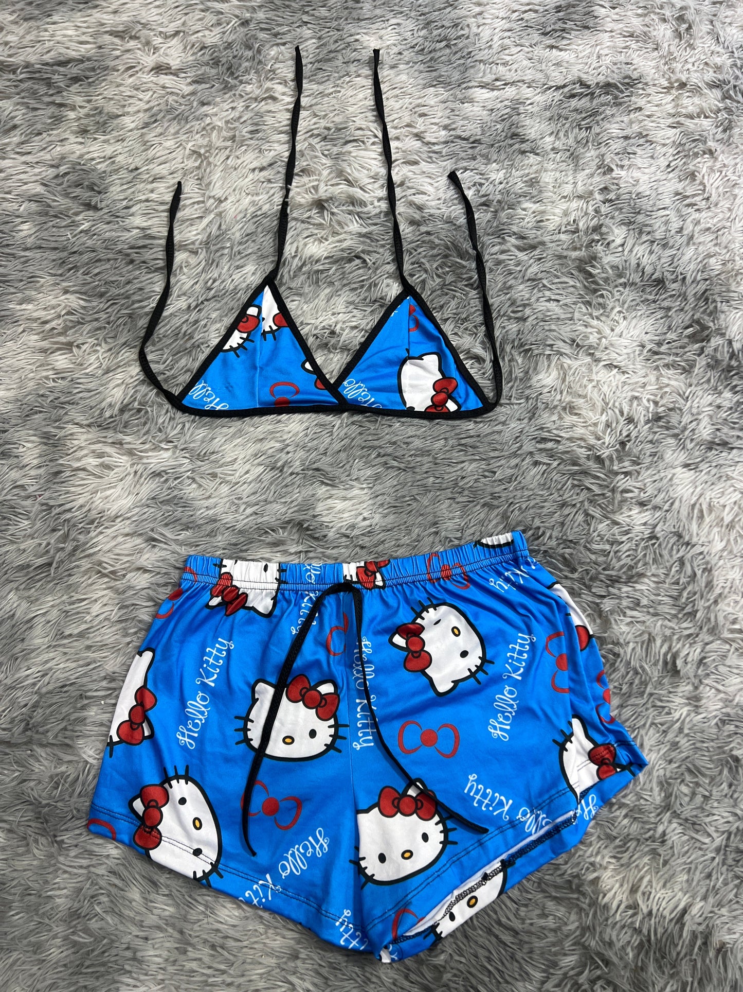 Hello Kitty Blue Brush Matching Top & Short - Fundies