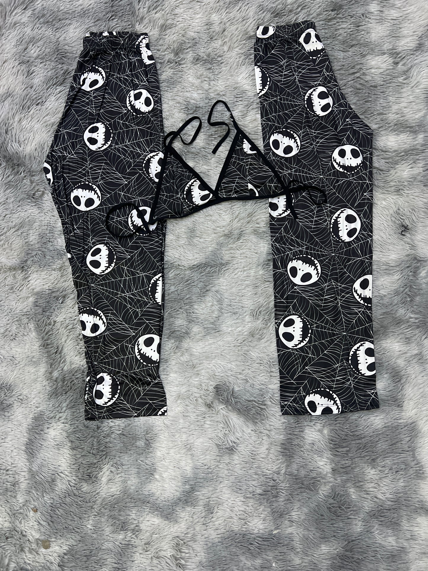 Jack and cobwebs Halloween Halloween Plush pajama duo