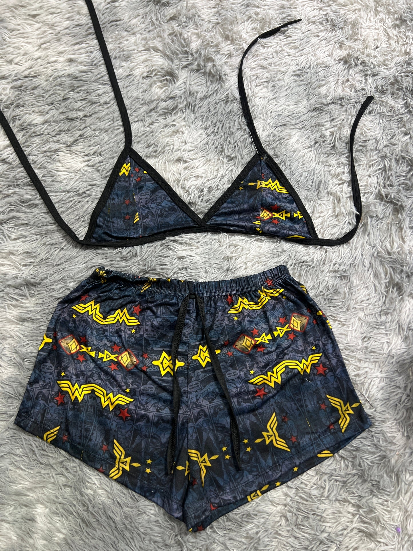 Wonder Woman Brush Matching Top & Short - Fundies