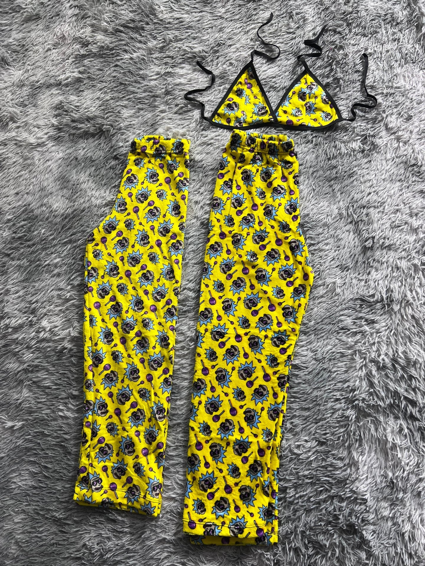 Rick Popsicle Background Yellow Matching Plushie PJs - Fundies
