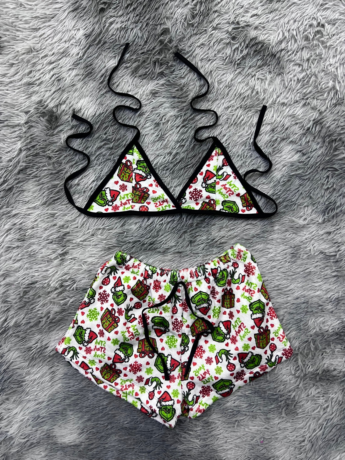 Grinch White Gift Matching Top & Short