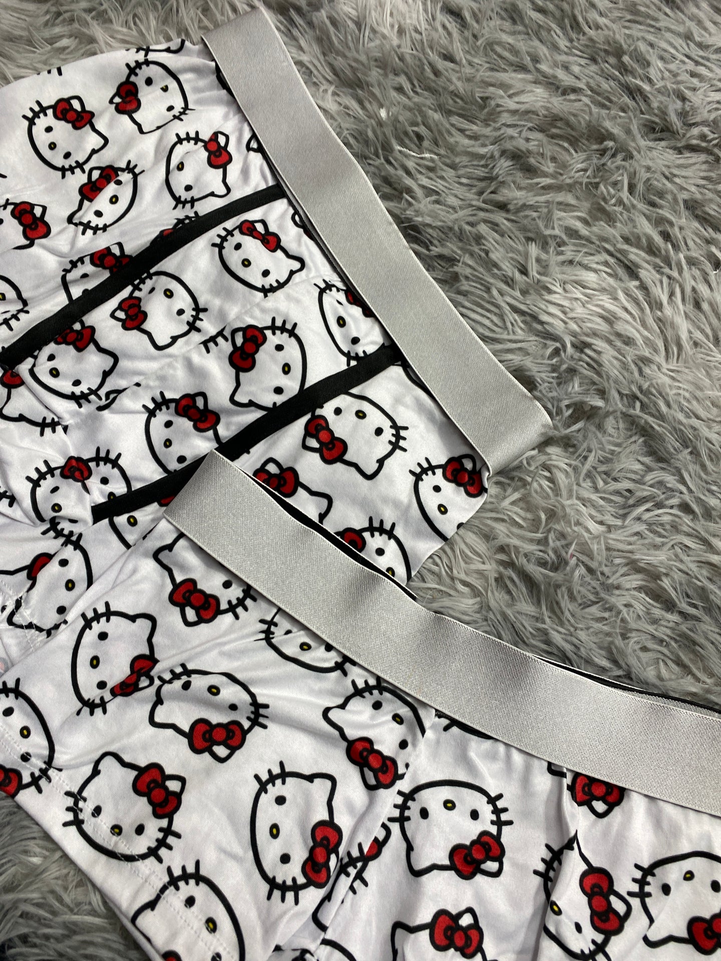 Hello Kitty Faces Background White Matching Boxers - Fundies