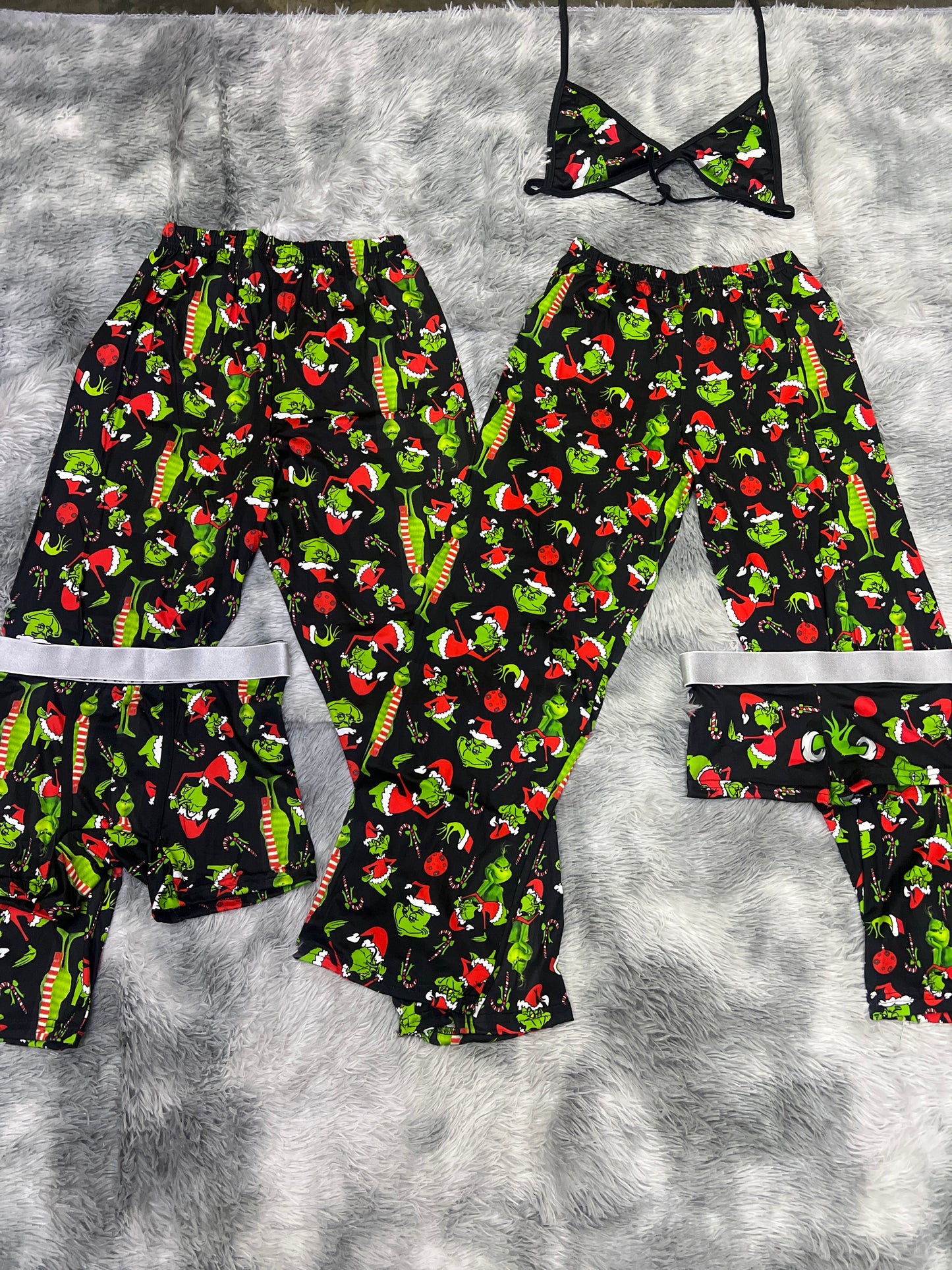Grinch Green Men Christmas 5 Piece PJ Set