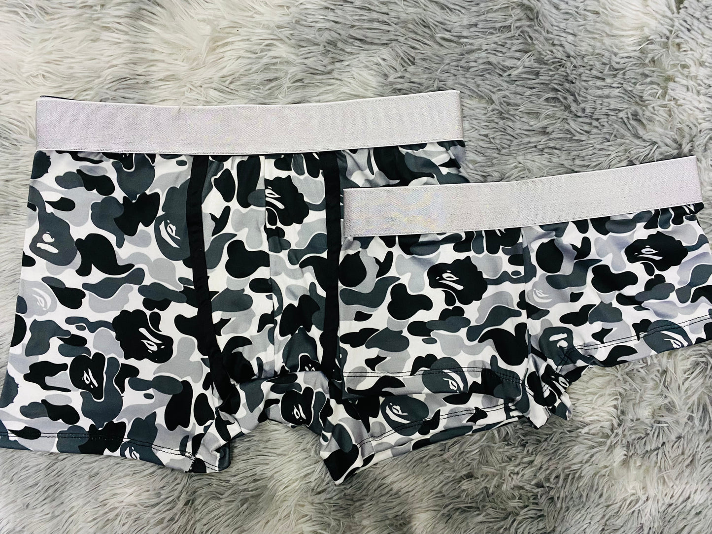 Gray camouflage couples boxer underwear XL