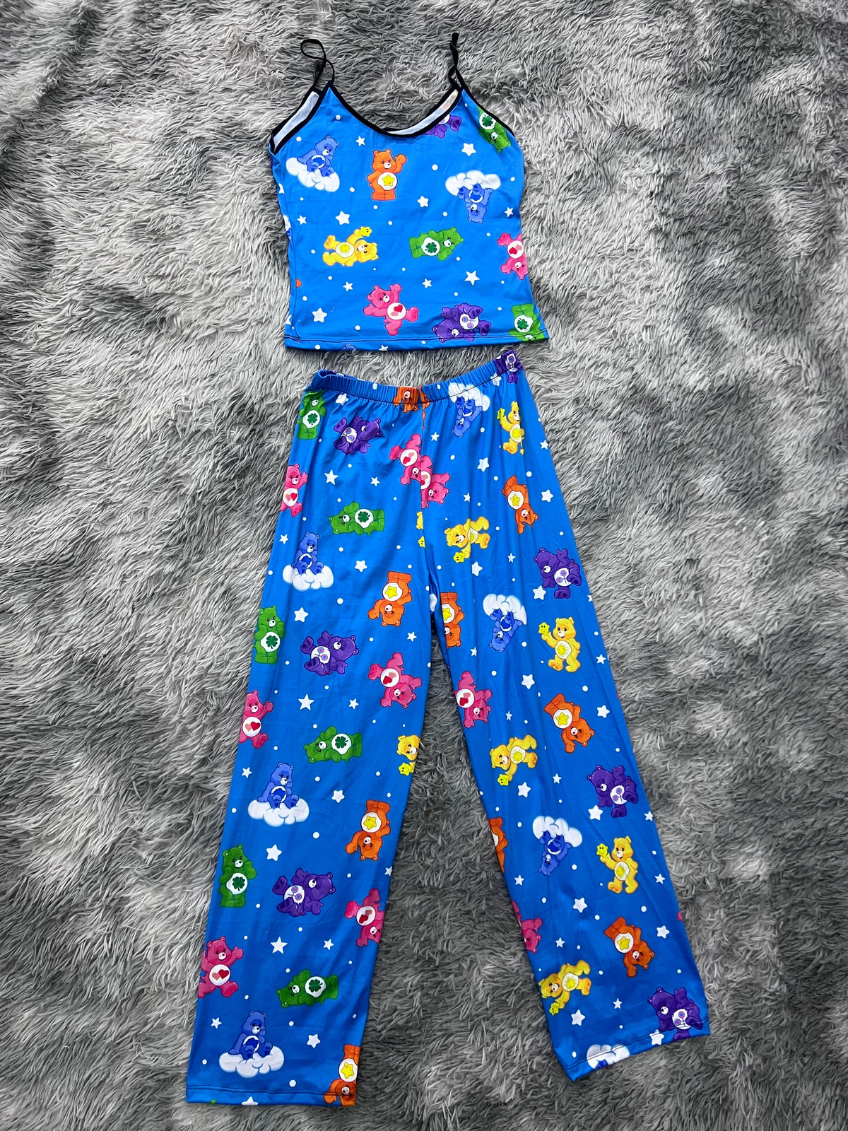 Little Bear Care Bear Background Blue Women's Pajama Set