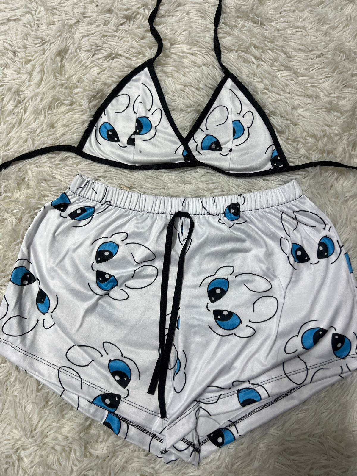Dragon White Brush Matching Top & Short
