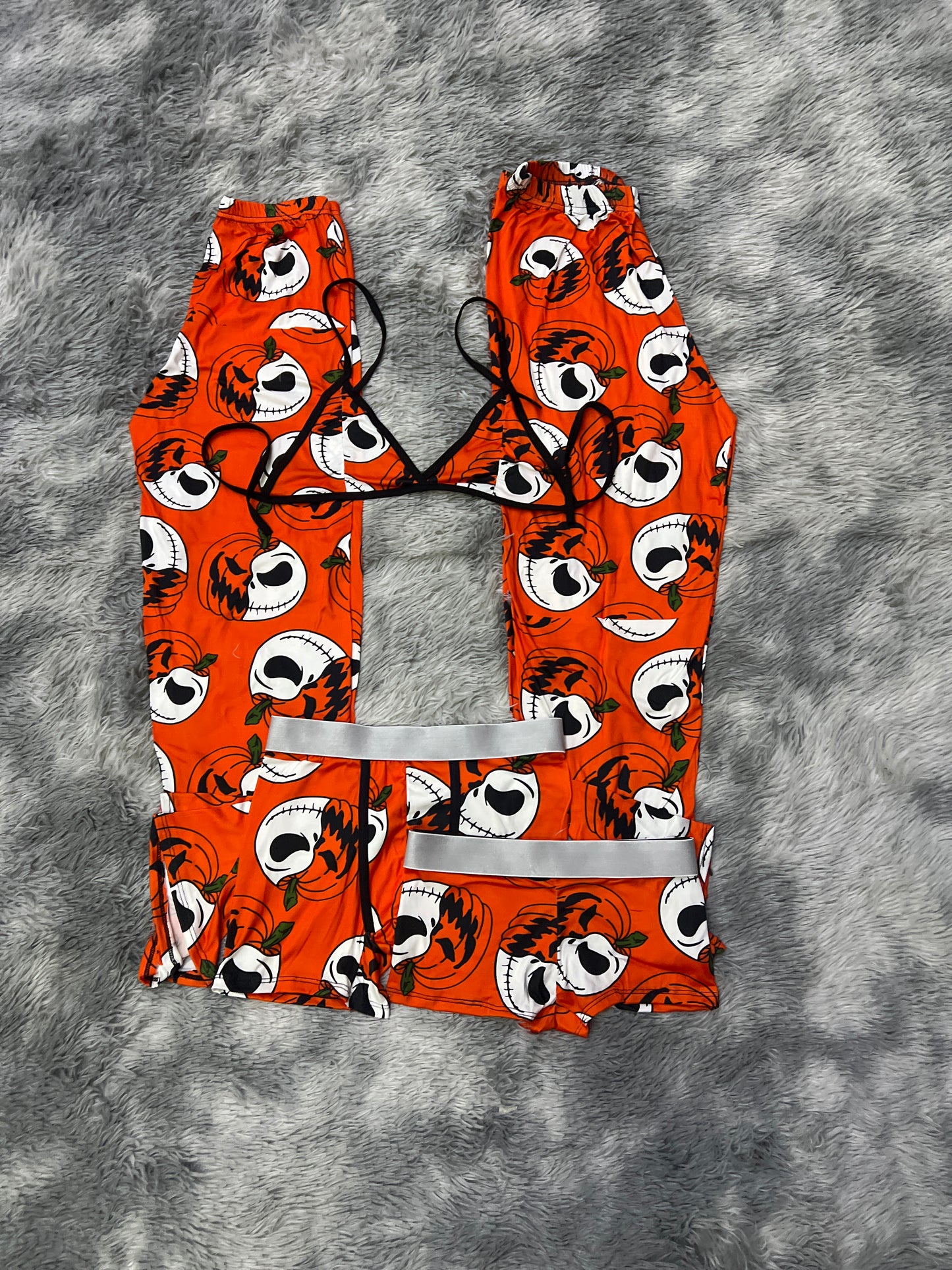 Jack pumpkin orange background 5 pcs pajama duo halloween