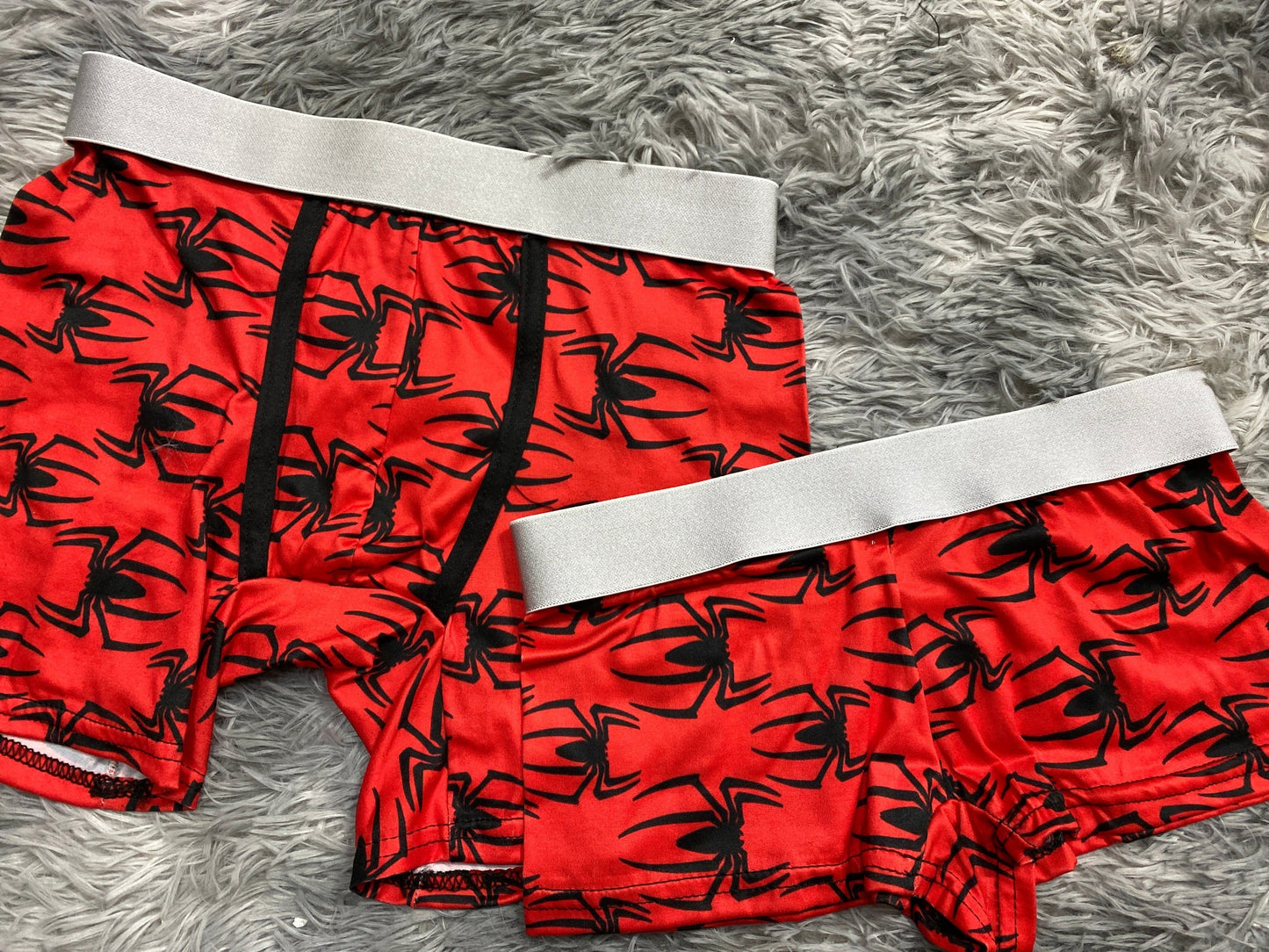 Spiders Black Background Red Matching Boxers - Fundies