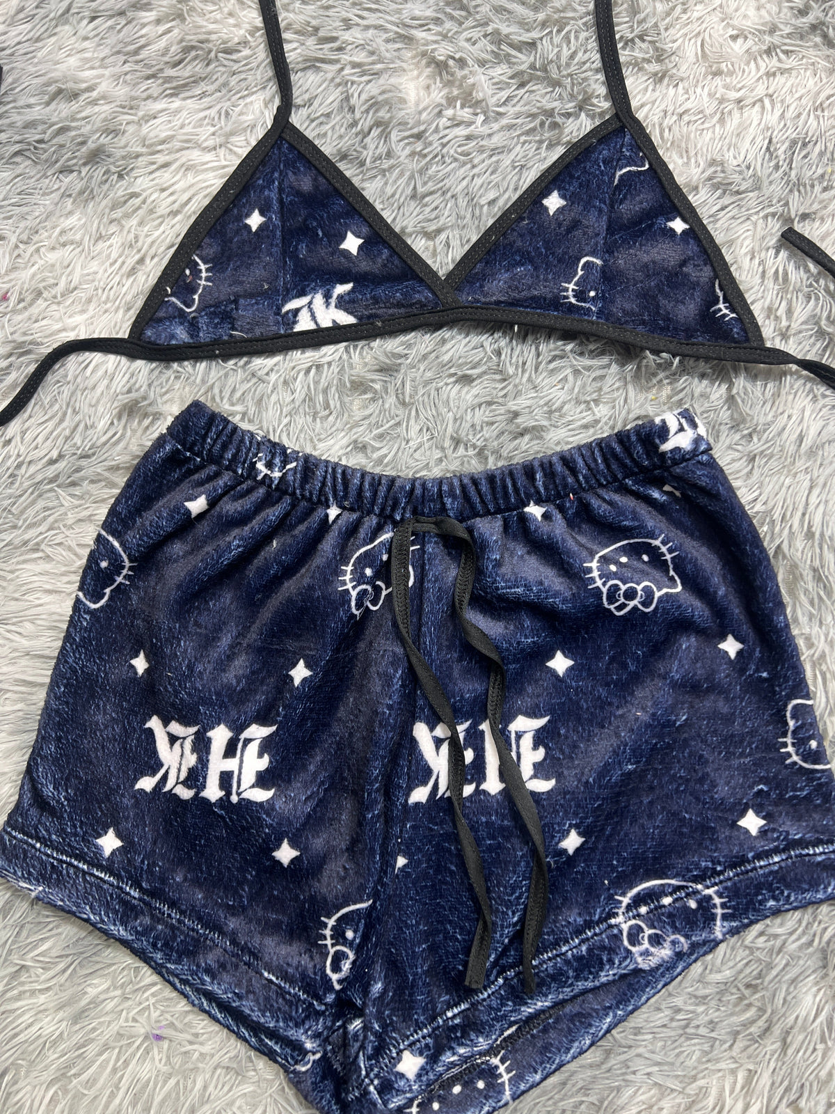 Kitty Brillos Blue Afelpado Matching Top & Short