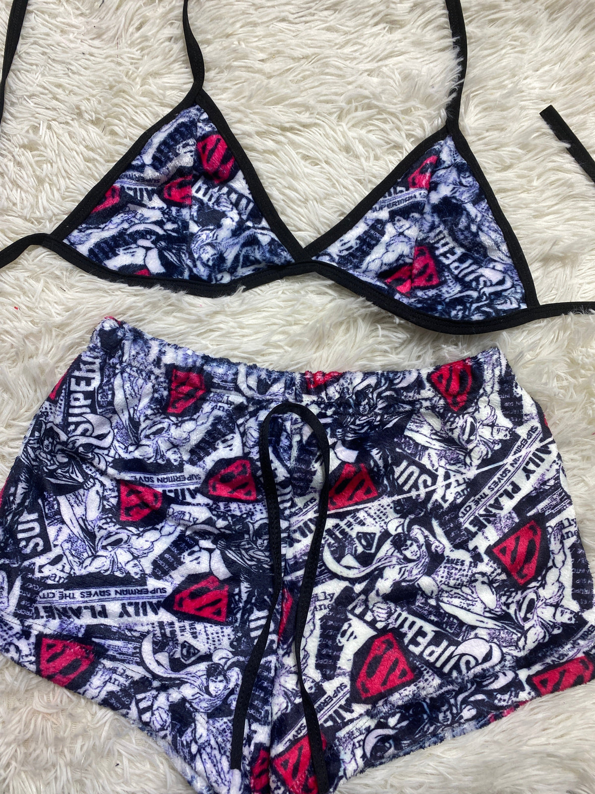Super Man Comic Top And Short - Plush
