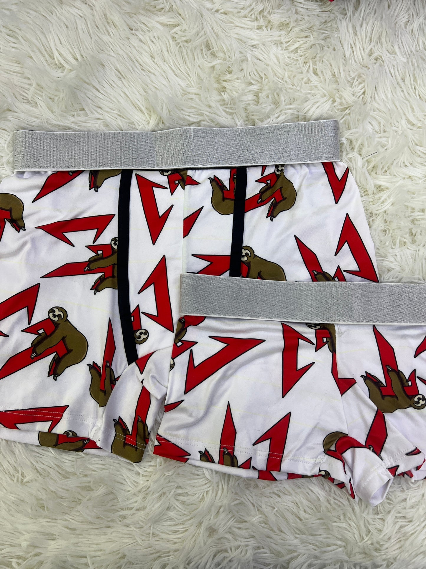 CT red and white matching couples boxer underwear