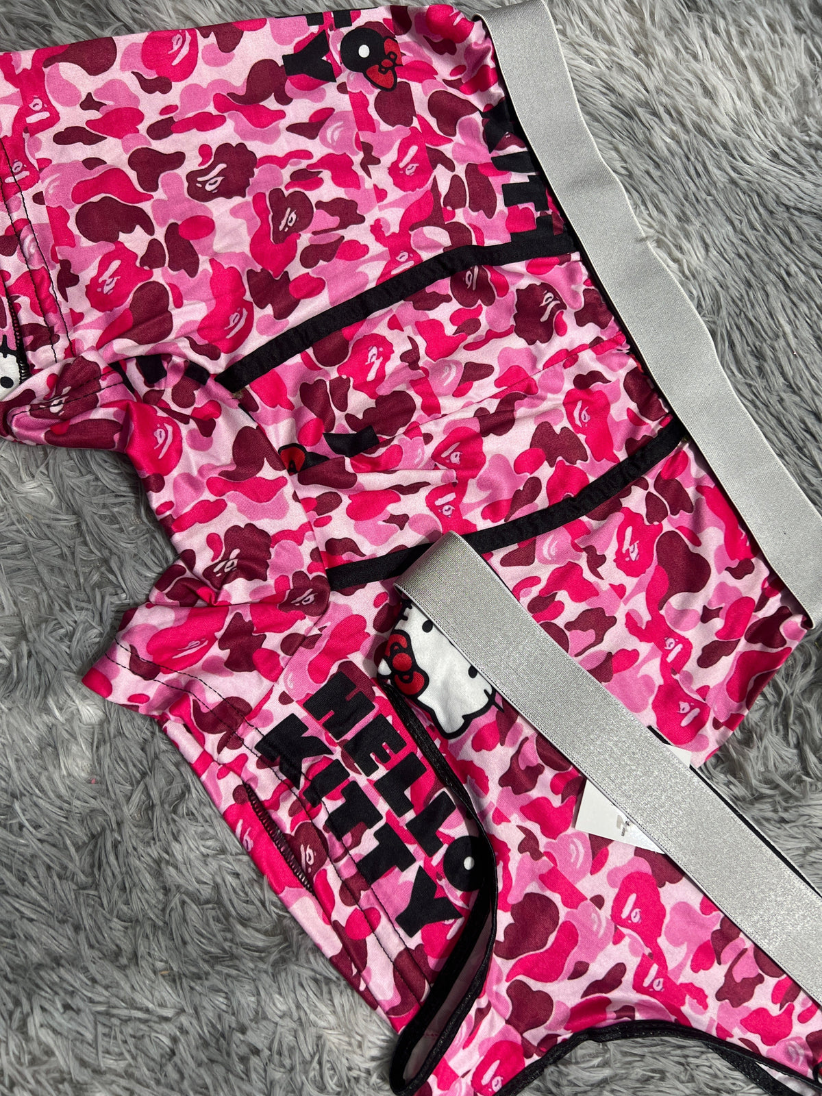 Kitty Camo Pink Matching Boxer & Thong