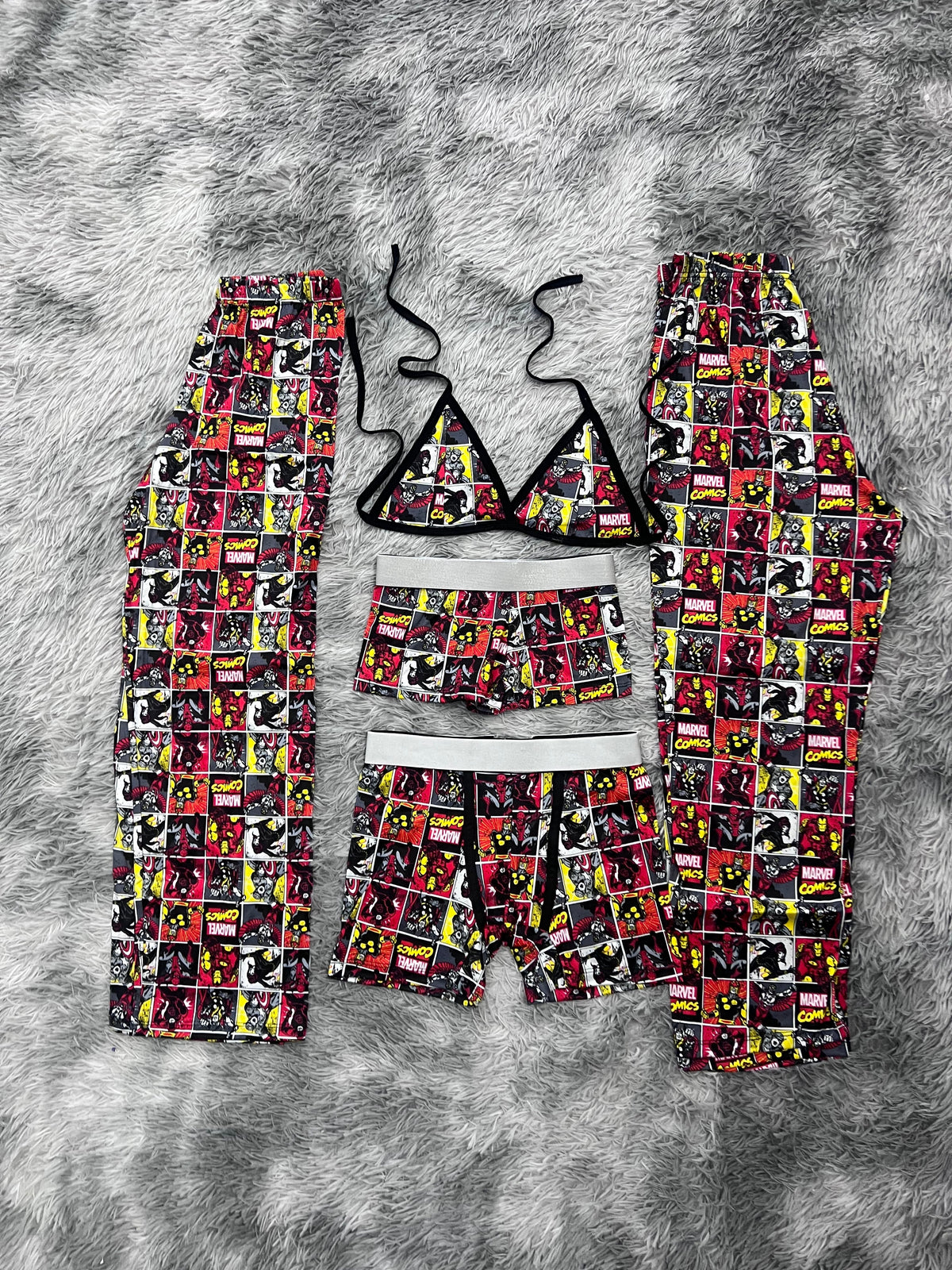 Marvel Plaid Comic 5 Piece PJ