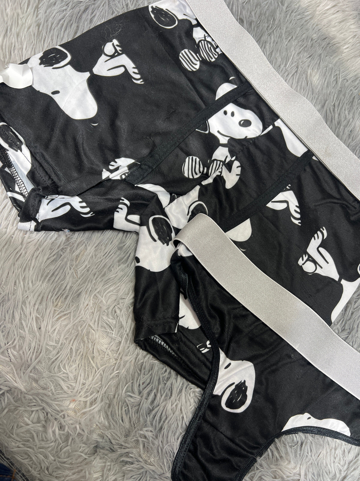 Snoopy Black Boxer With Thong