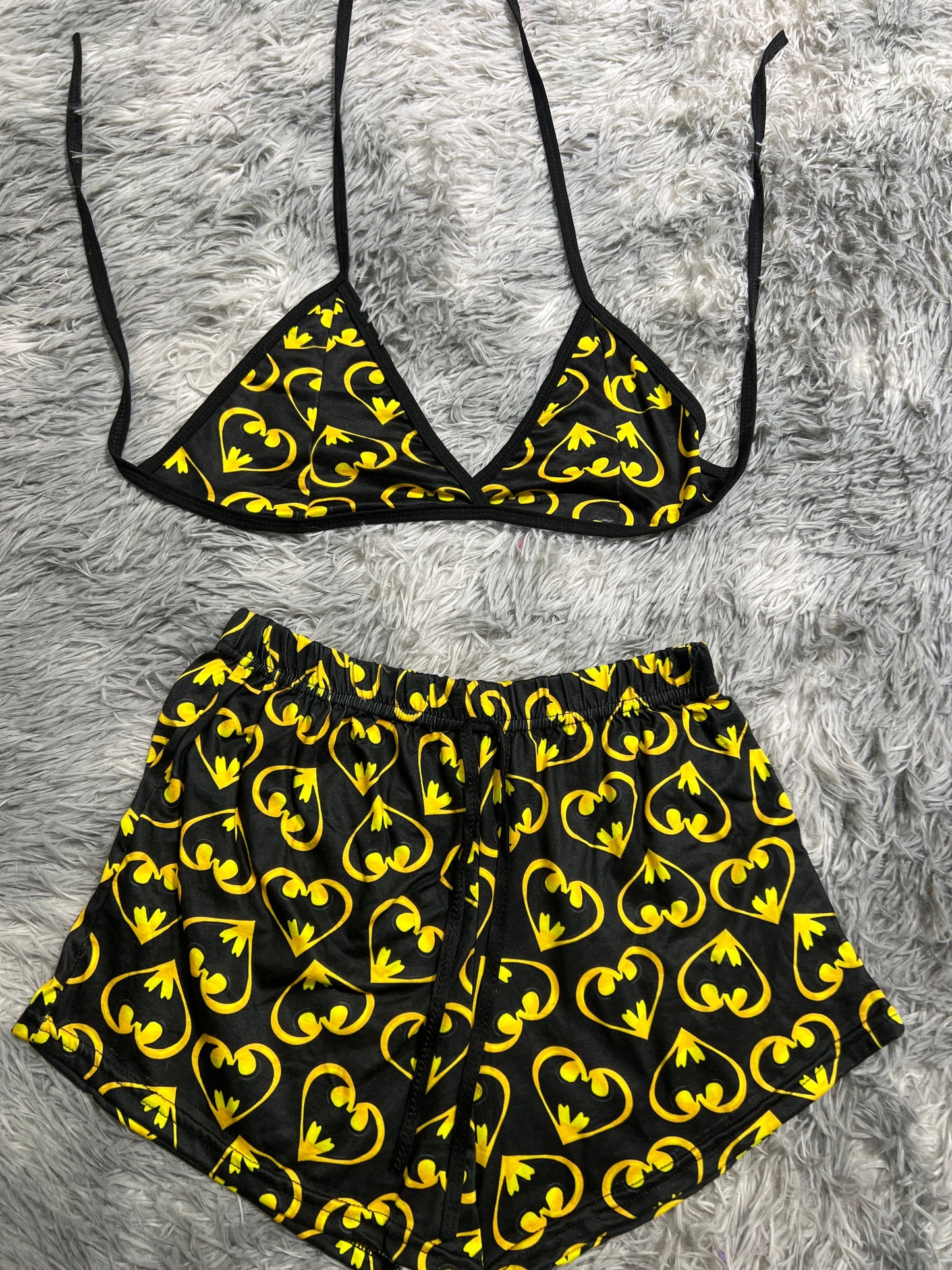 Batman Heart Brush Matching Top & Short - Fundies
