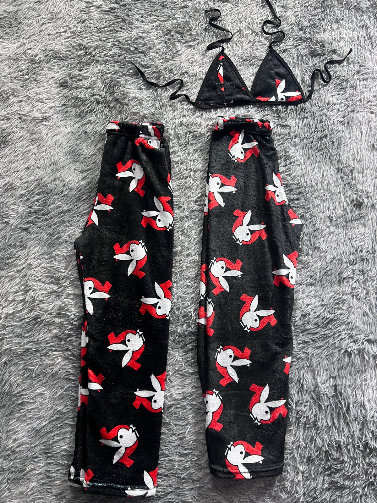 Play Boy X True Religion White And Red Matching Plushie PJs