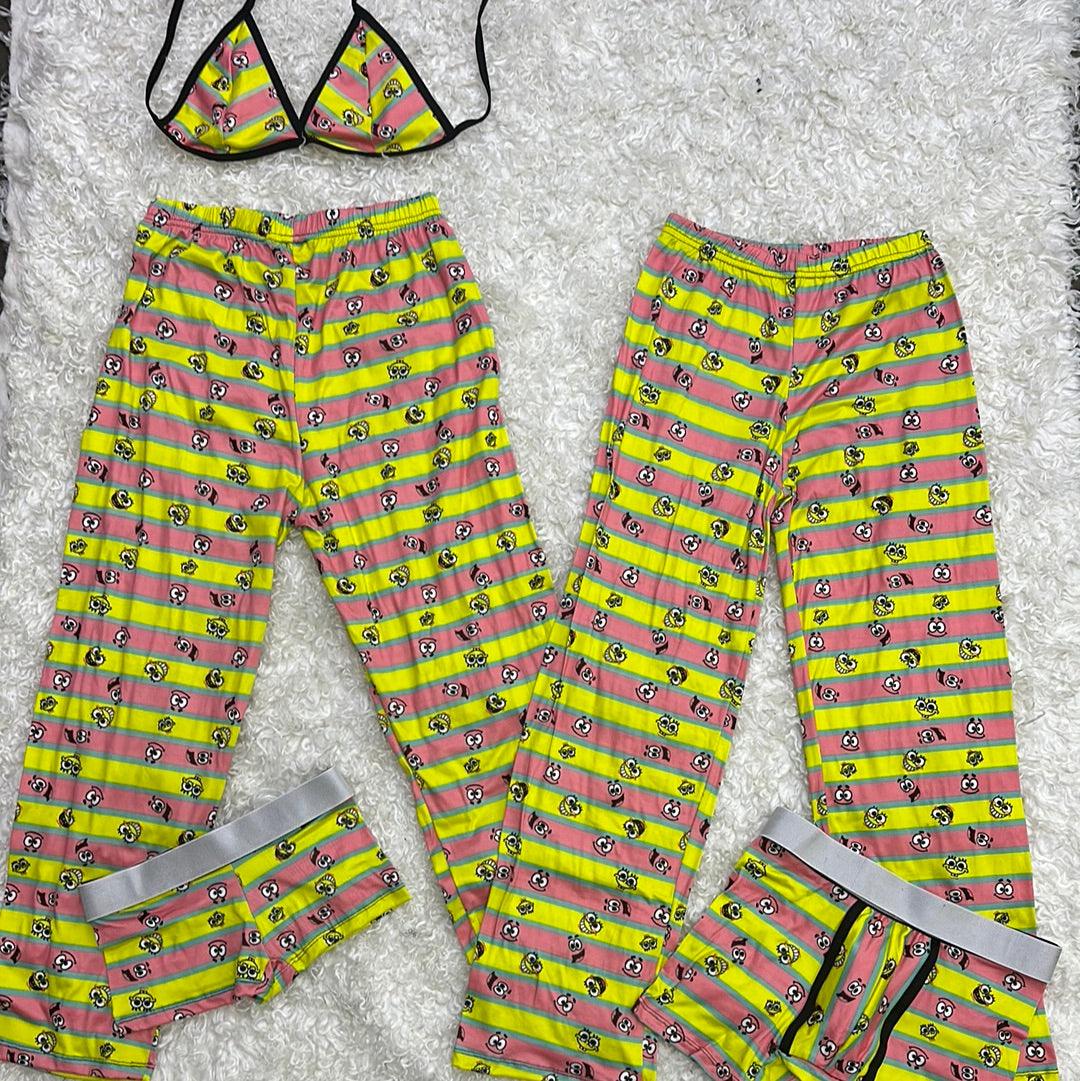 SpongeBob Stripes Yellow 5 Piece PJ - Fundies