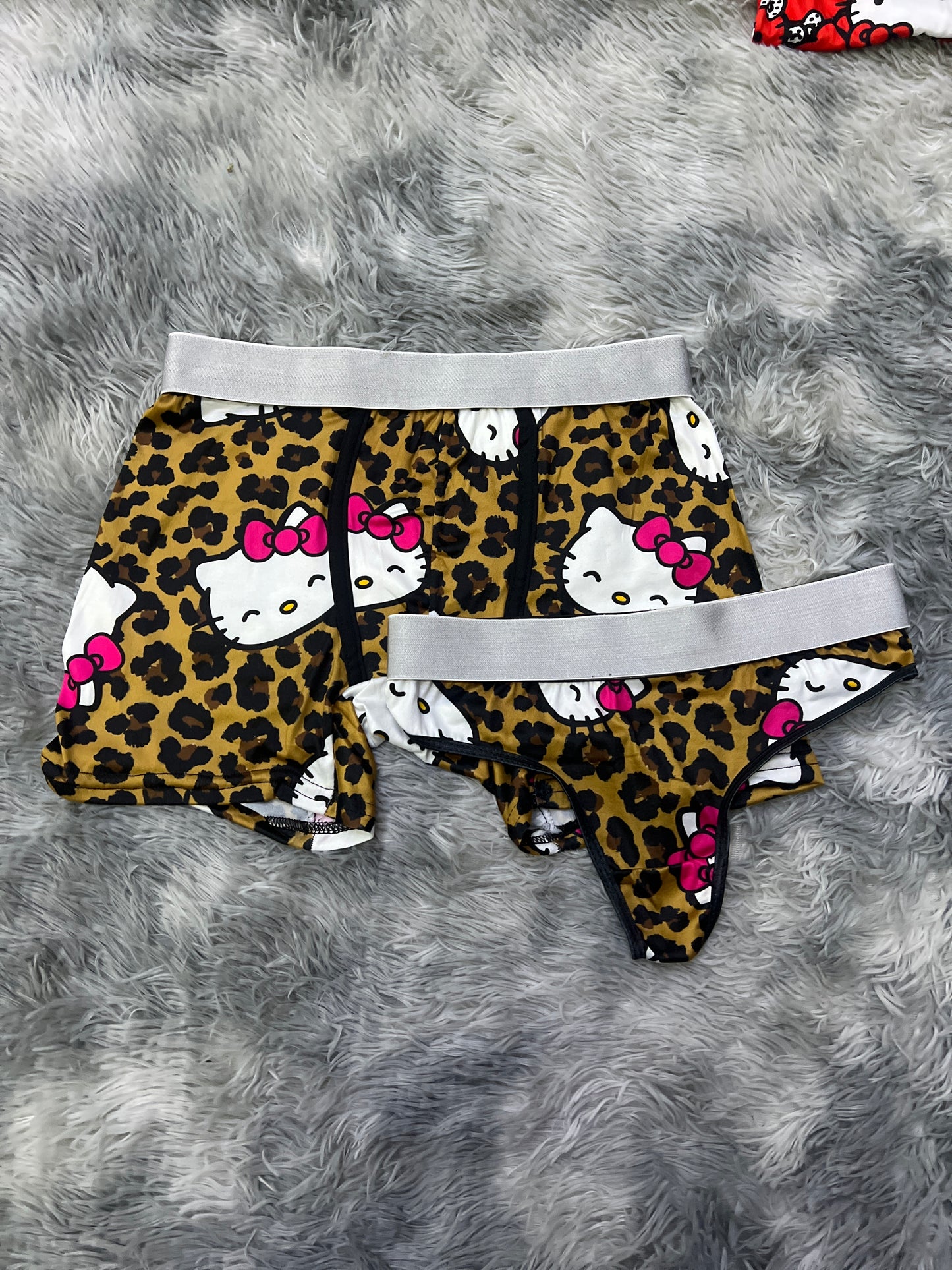Hello kitty animal print couples matching underwear