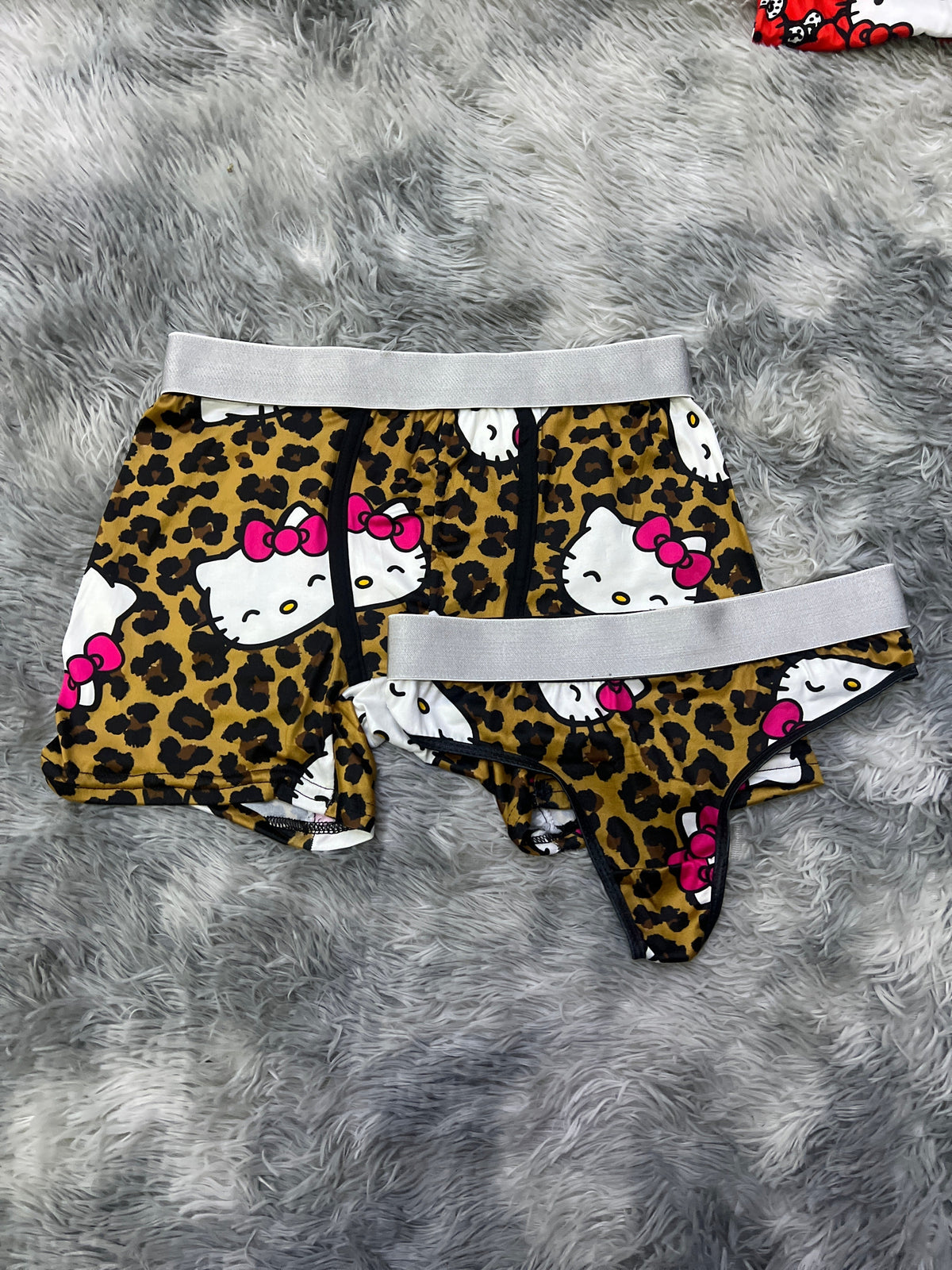 Hello Kitty Animal Print Duo With Thong - Fundies