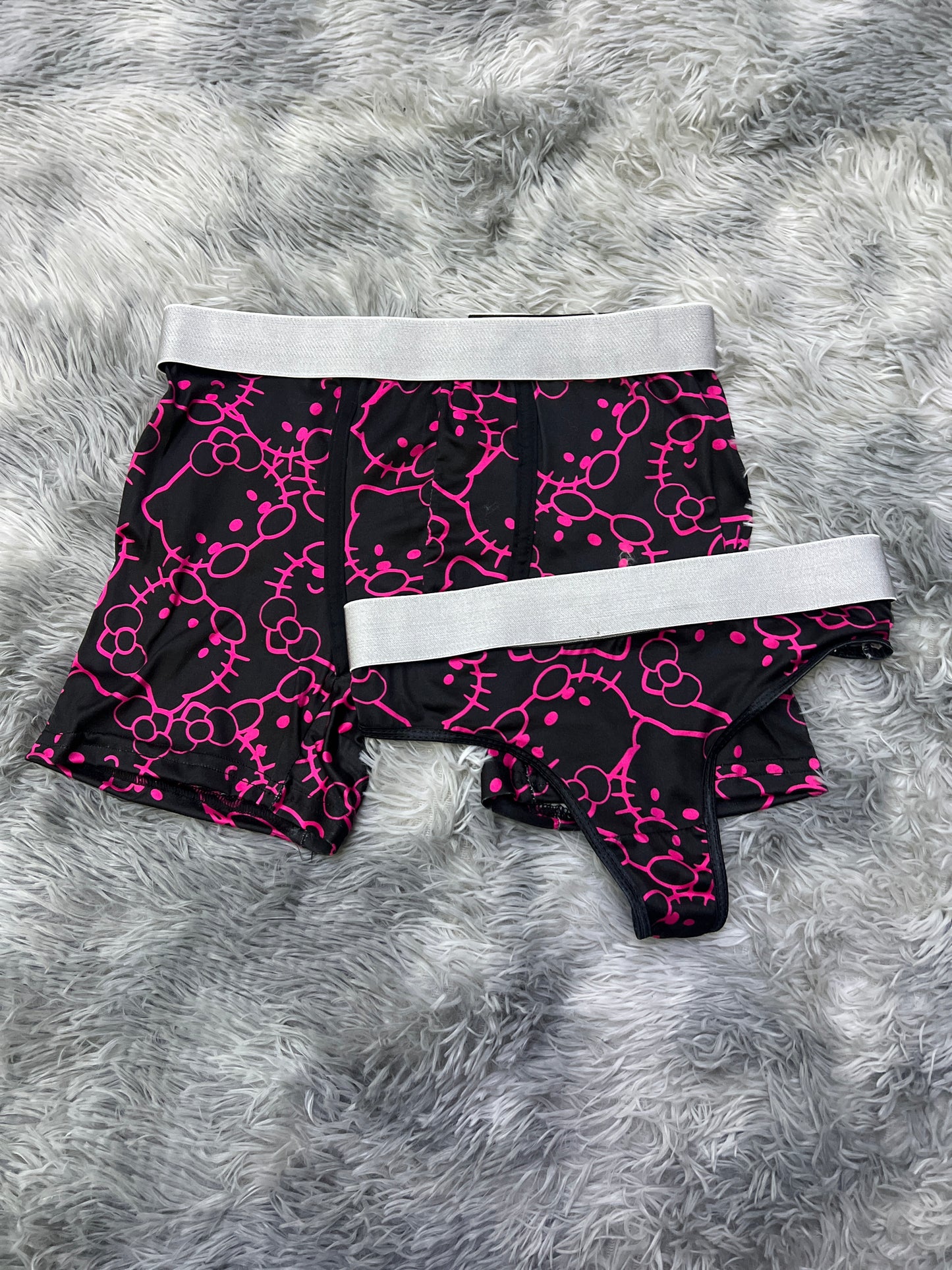 Hello kitty pink black couples matching underwear