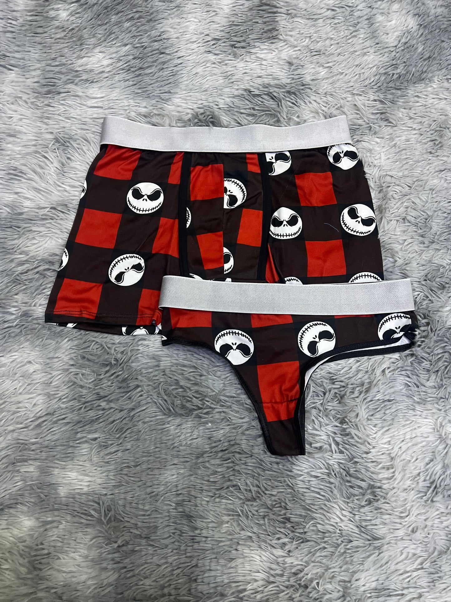 Jack Plaid Red And Black Duo Boxer With Thong - Fundies
