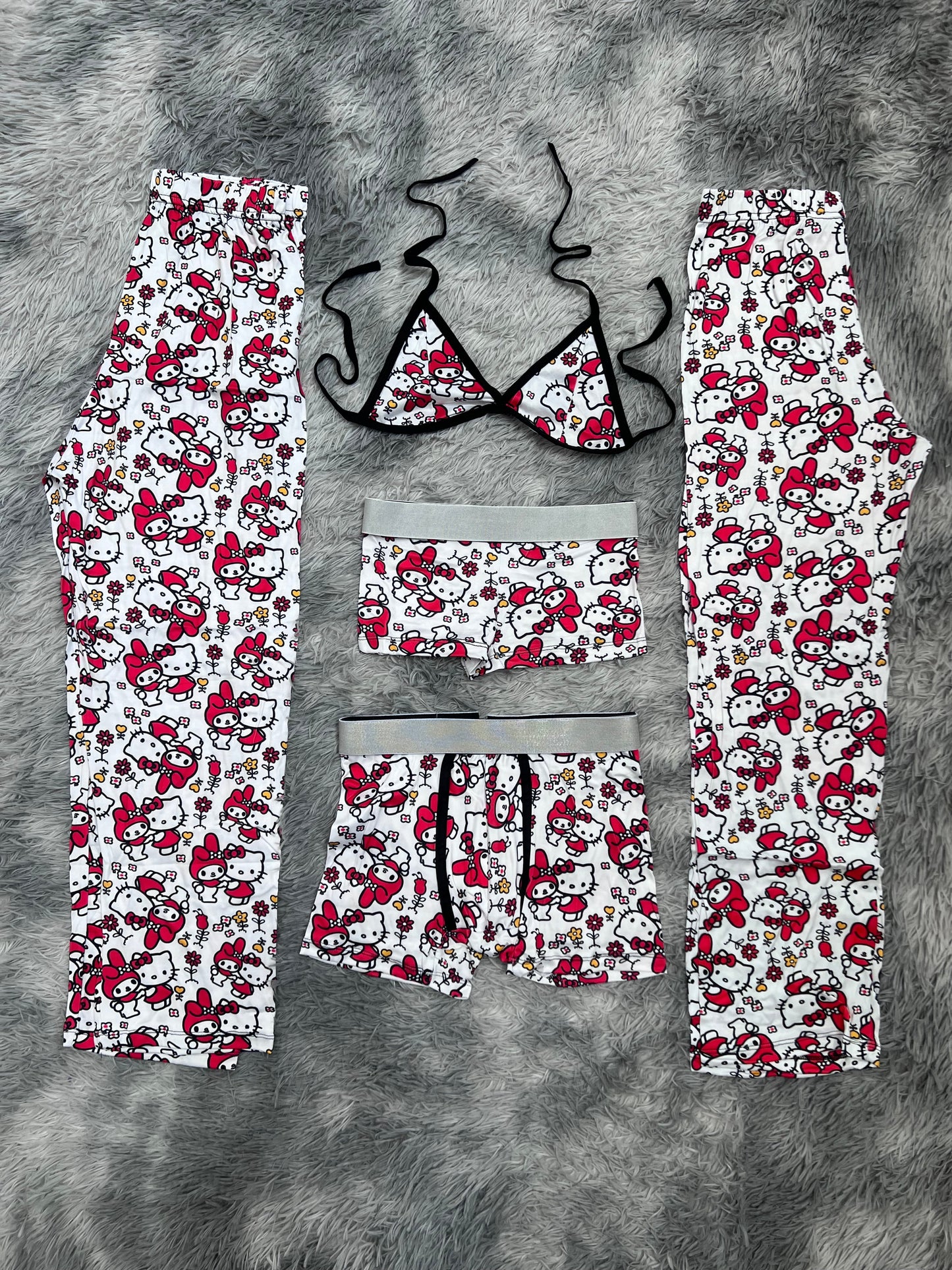My Melody And Hello Kitty Abrazadas 5 Piece PJ - Fundies