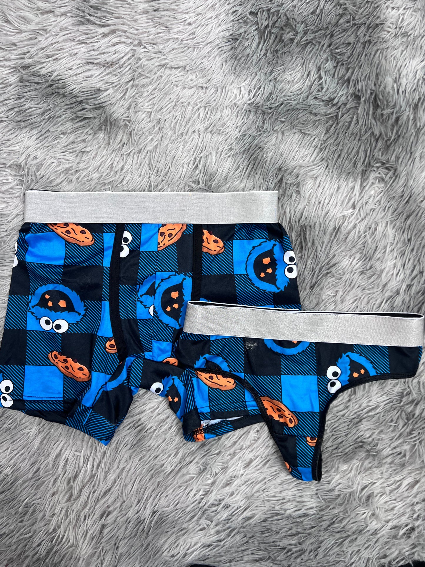 Come Galletas Plaid Blue Duo With Thong - Fundies
