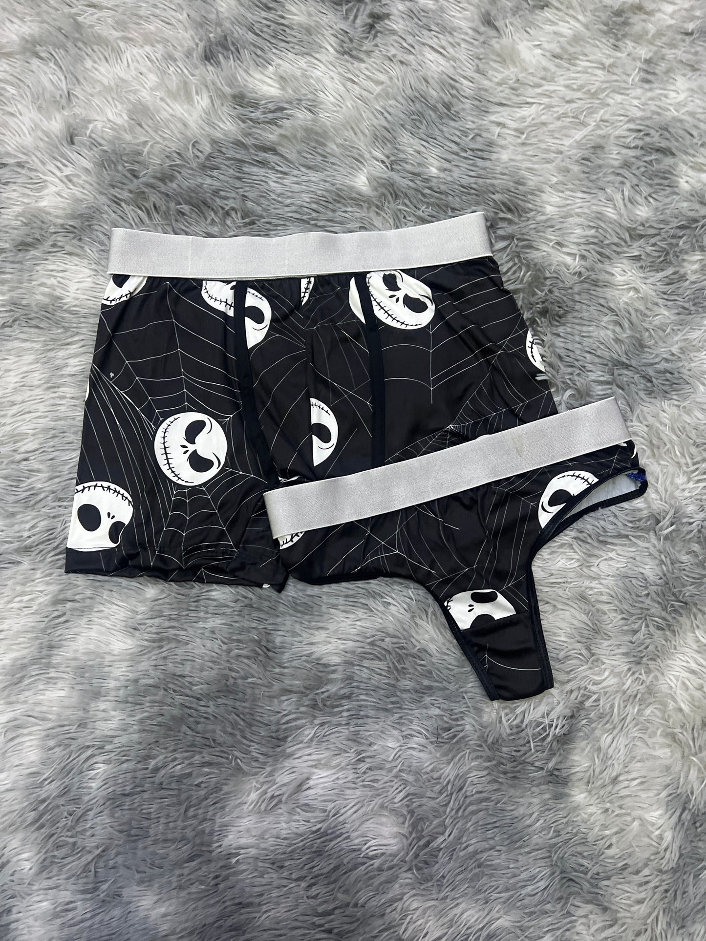 Jack cobwebs black background Halloween matching underwear LOL