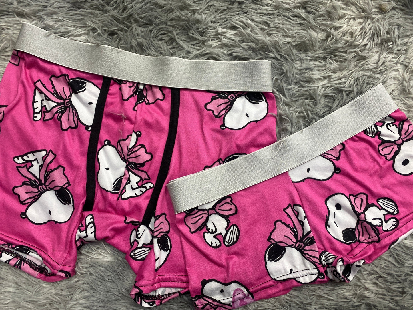 Snoopy With Bow Pink Matching Boxers - Fundies