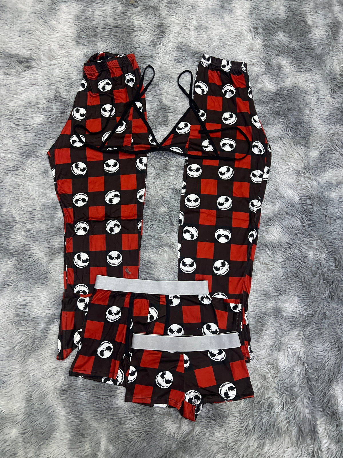Jack Red Plaid Halloween 5 Piece PJ Set
