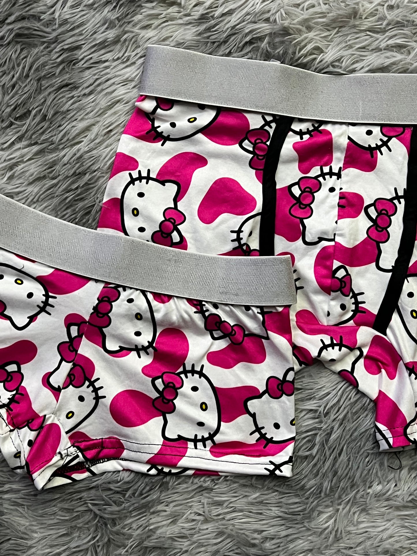 Kitty Cow white background matching boxer underwear